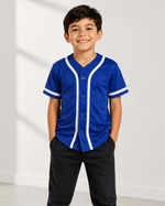 ILTEX Apparel Shirts & Tops Royal Blue / 2T Baseball Button Down Jersey Kids