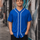 ILTEX Apparel Shirts & Tops Royal Blue / Small Adult Button-Down Baseball Jersey