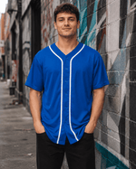 ILTEX Apparel Shirts & Tops Royal Blue / Small Adult Button-Down Baseball Jersey