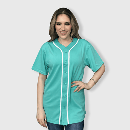 ILTEX Apparel Shirts & Tops Tiffany / Small Baseball Button Down Jersey Adult