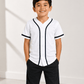 ILTEX Apparel Shirts & Tops White/Black / 2T Baseball Button Down Jersey Kids