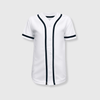 Baseball Button Down Jersey Kids - White/Black