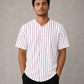 ILTEX Apparel Shirts & Tops White/Maroon (Pinstripe) / Small Adult Pinstripe Button-Down Baseball Jersey