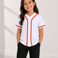 ILTEX Apparel Shirts & Tops White/Orange / 2T Baseball Button Down Jersey Kids