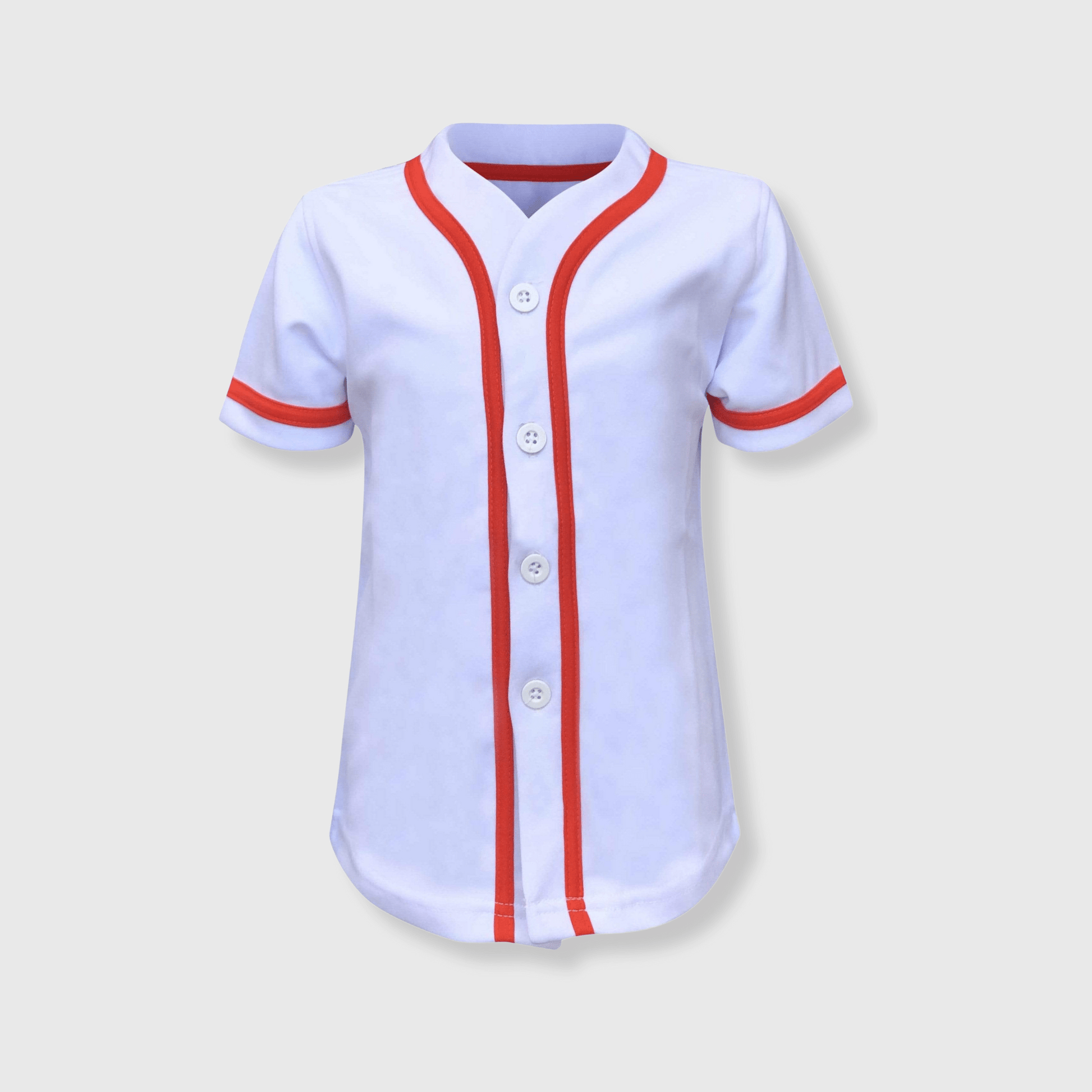 ILTEX Apparel Shirts & Tops White/Orange / 2T Baseball Button Down Jersey Kids