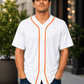 ILTEX Apparel Shirts & Tops White/Orange / Small Adult Button-Down Baseball Jersey