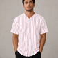 ILTEX Apparel Shirts & Tops White/Red (Pinstripe) / Small Adult Pinstripe Button-Down Baseball Jersey