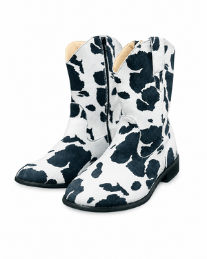 ILTEX Apparel Shoes Cow Print Black Cowboy Boots - Adult & Kids