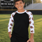 ILTEX Apparel Sports Raglan 2T / Black/White Football Print Raglan Kids