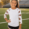 Football Print Raglan Kids - White/White