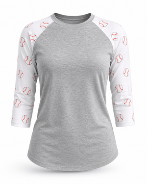 ILTEX Apparel Sports Raglan Baseball Printed Balls Raglan