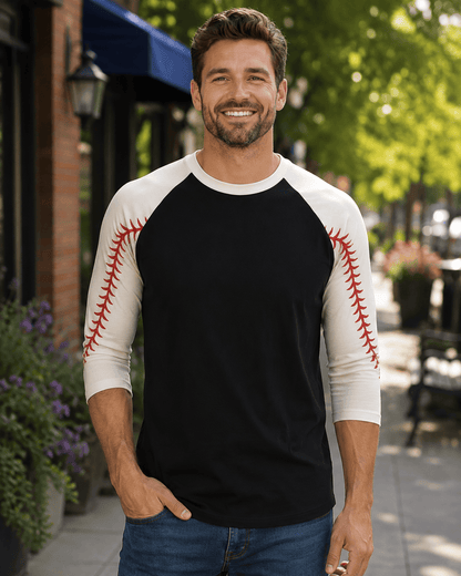 ILTEX Apparel Sports Raglan Black/White / Small Baseball Sleeve Raglan