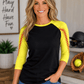 ILTEX Apparel Sports Raglan Black/Yellow / Small Softball Sleeve Raglan Adult