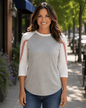 ILTEX Apparel Sports Raglan Gray/White / Small Baseball Sleeve Raglan