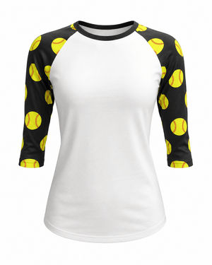 ILTEX Apparel Sports Raglan Softball Print Raglan Adult