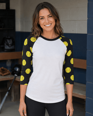 ILTEX Apparel Sports Raglan Softball Print Raglan Adult