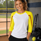 ILTEX Apparel Sports Raglan White/Yellow / Small Softball Sleeve Raglan Adult