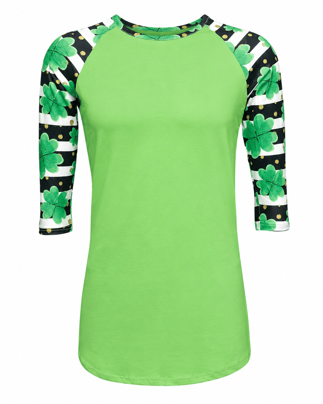 ILTEX Apparel St. Patrick's Striped Clover Green Top
