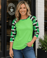 ILTEX Apparel St. Patrick's Striped Clover Green Top
