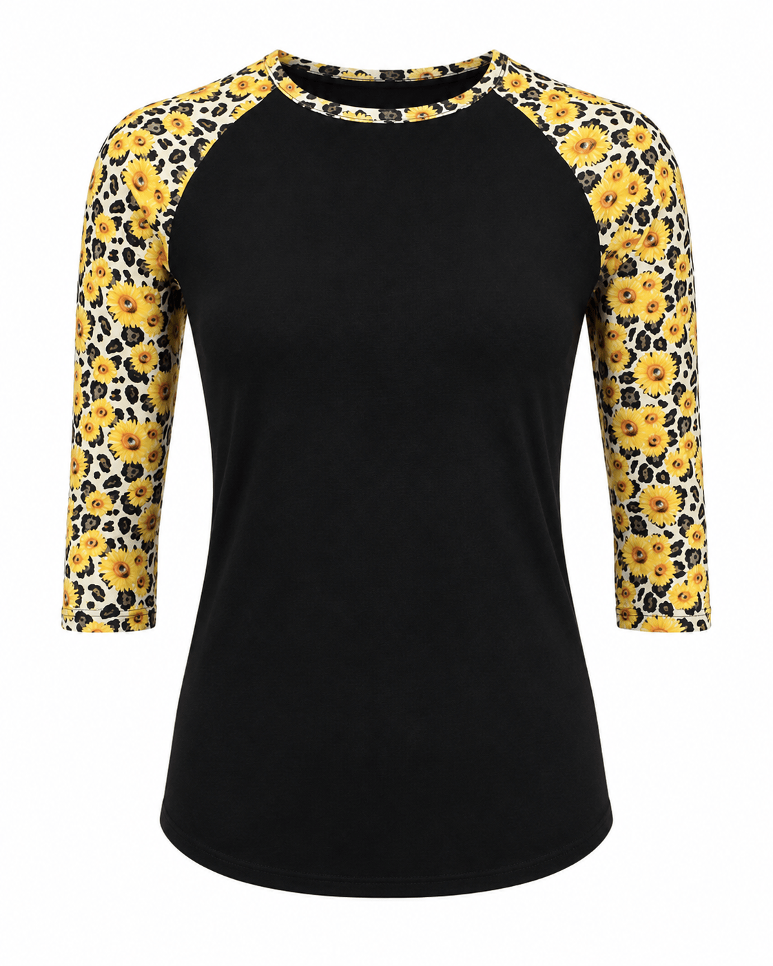 ILTEX Apparel Sunflower Cheetah Black Top