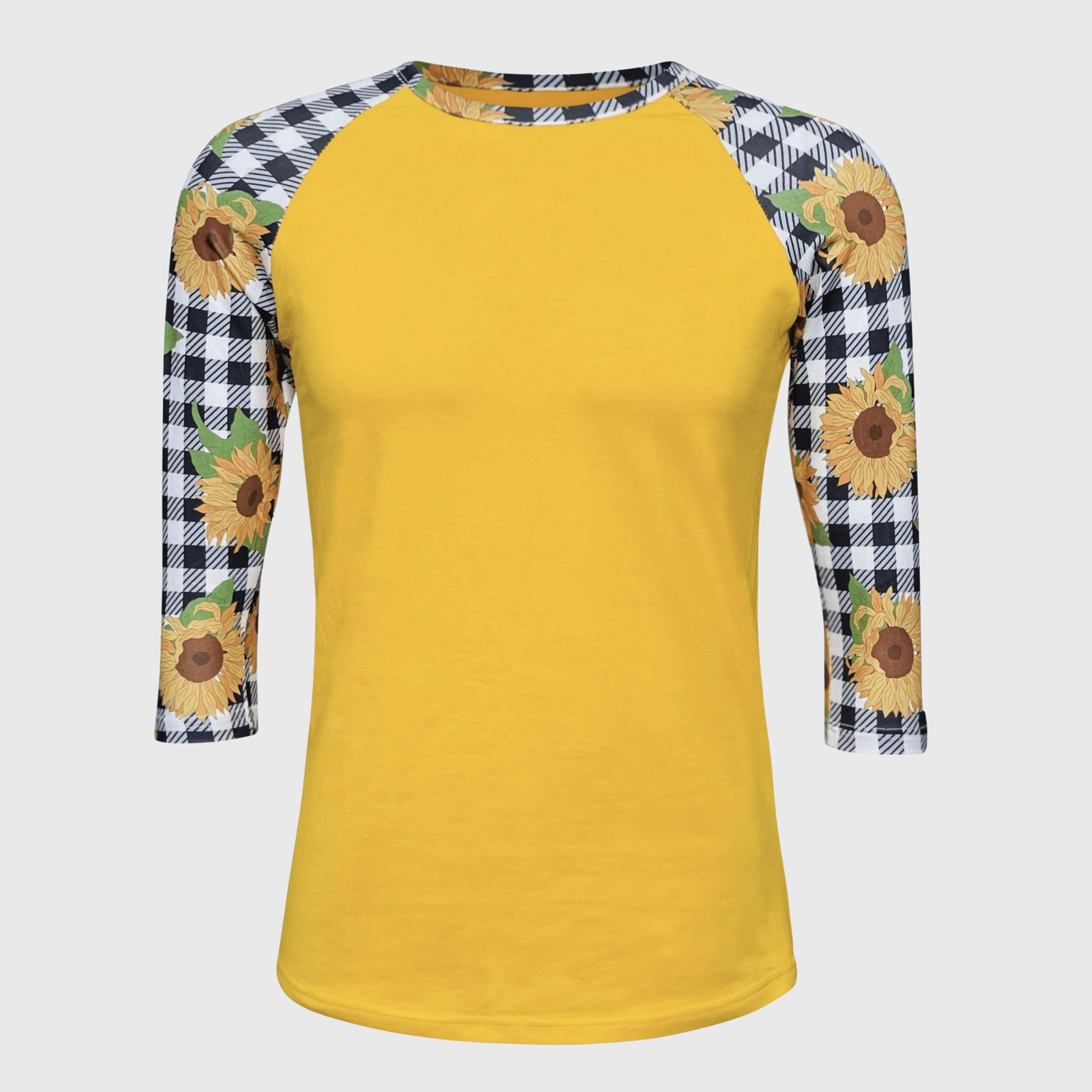 ILTEX Apparel Sunflower Plaid Black White Top