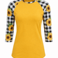 ILTEX Apparel Sunflower Plaid Black White Top