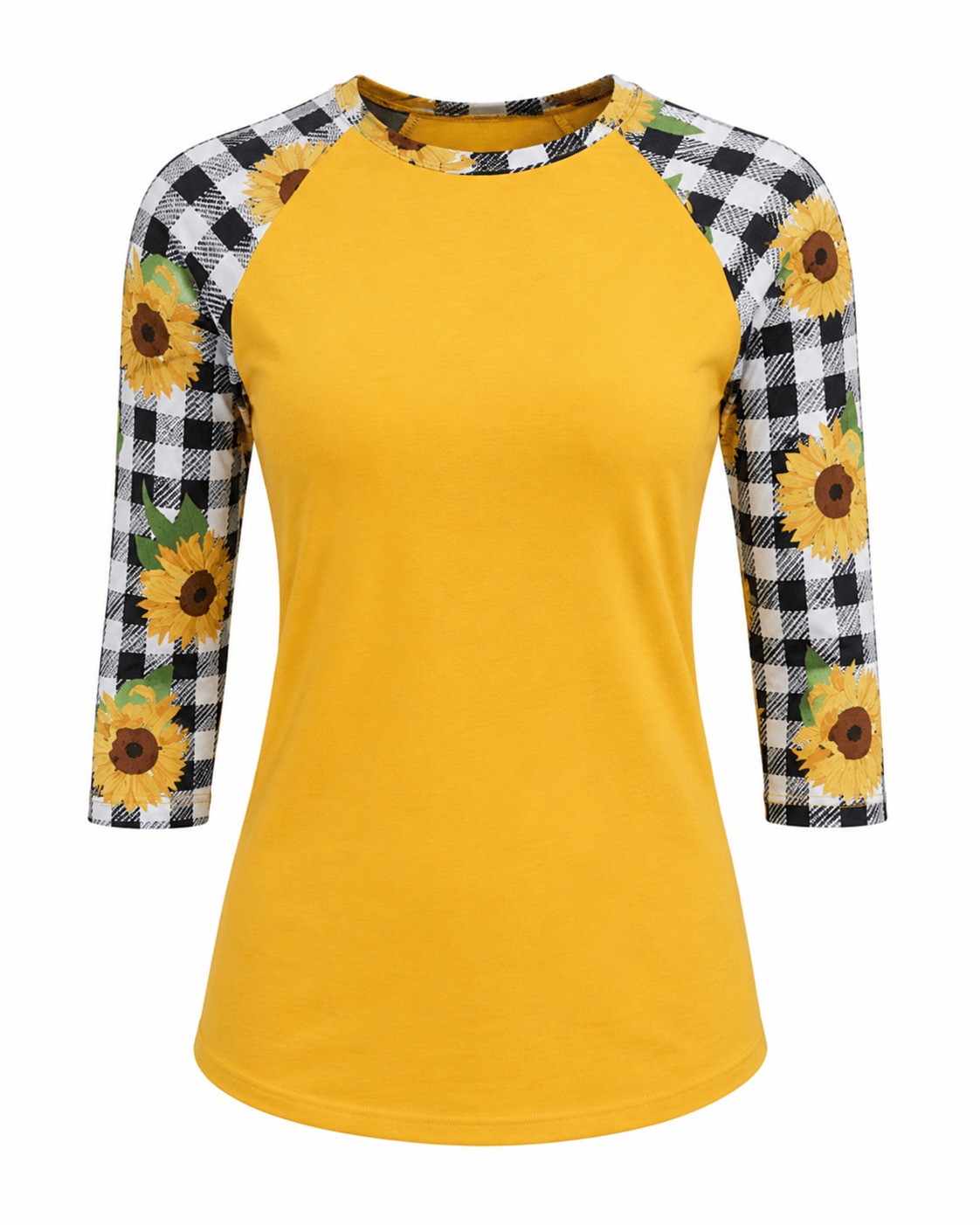 ILTEX Apparel Sunflower Plaid Black White Top