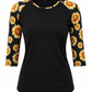 ILTEX Apparel Sunflower Polka Dot Black Top