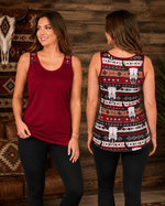ILTEX Apparel Tank tops Aztec Skull Maroon Polyester Tank Top