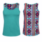 ILTEX Apparel Tank tops Aztec Teal Polyester Tank Top (AZTT-101)