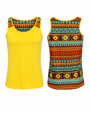 ILTEX Apparel Tank tops Aztec Yellow Polyester Tank Top