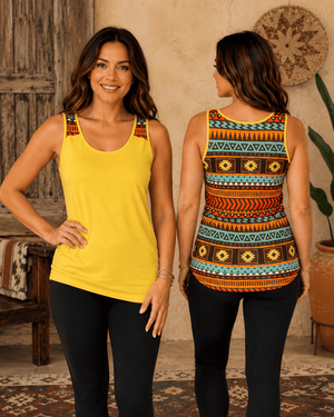 ILTEX Apparel Tank tops Aztec Yellow Polyester Tank Top