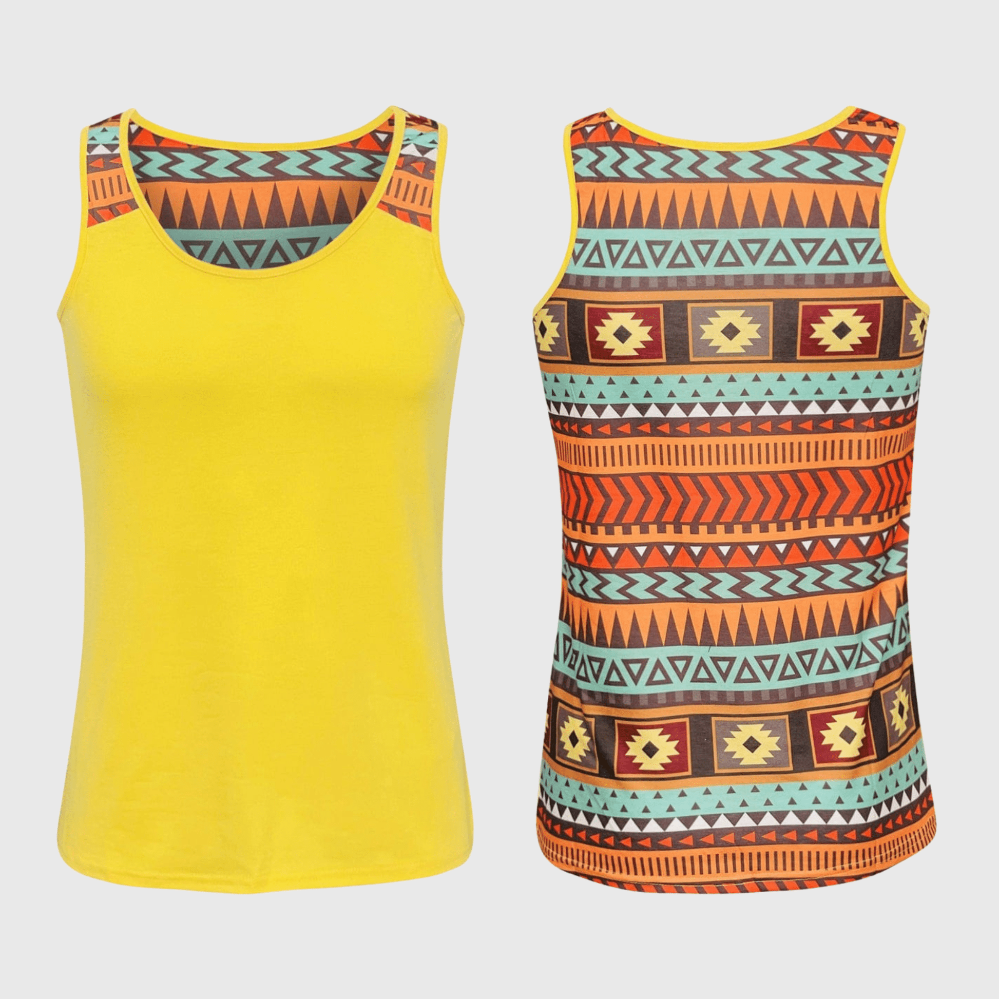 ILTEX Apparel Tank tops Aztec Yellow Polyester Tank Top