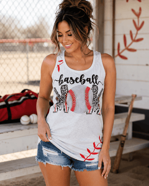 ILTEX Apparel Tank tops Baseball Mom Gray Racerback Tank Top
