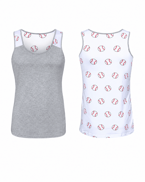 ILTEX Apparel Tank tops Baseball Printed Balls Tank Top