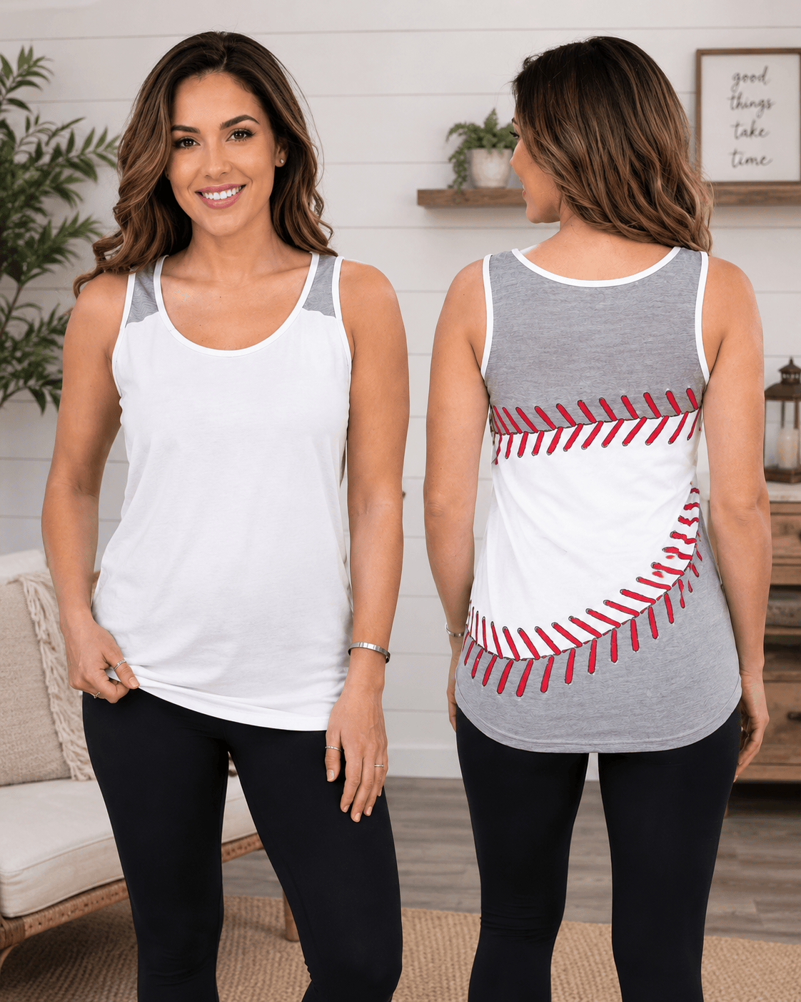 ILTEX Apparel Tank tops Baseball White Stitching Tank Top