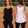 Baseball Tank Top - Black/White