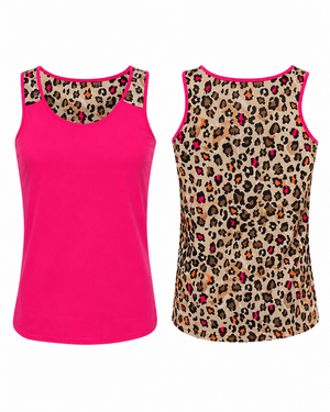 ILTEX Apparel Tank tops Cheetah Hot Pink Polyester Tank Top