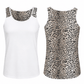 ILTEX Apparel Tank tops Cheetah Shaded White Polyester Tank Top
