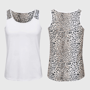 ILTEX Apparel Tank tops Cheetah Shaded White Polyester Tank Top