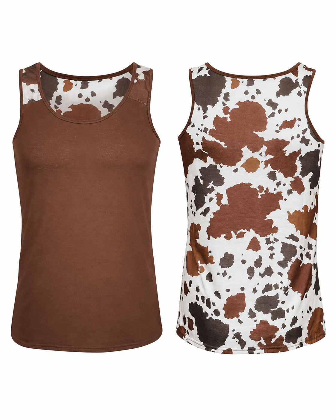 ILTEX Apparel Tank tops Cow Brown Polyester Tank Top