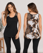 ILTEX Apparel Tank tops Cow Cheetah Black Polyester Tank Top
