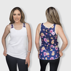 ILTEX Apparel Tank tops Floral White Polyester Tank Top