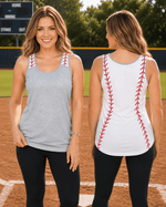 ILTEX Apparel Tank tops Gray/White / Small Baseball Tank Top