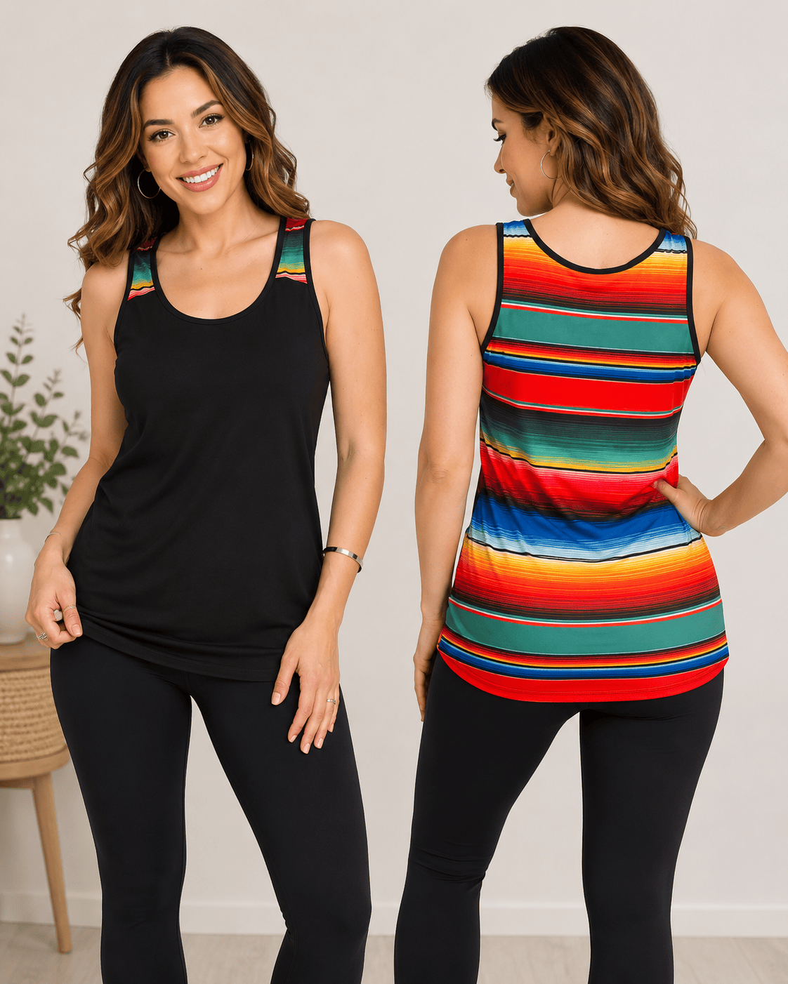 ILTEX Apparel Tank tops Serape Black Polyester Tank Top
