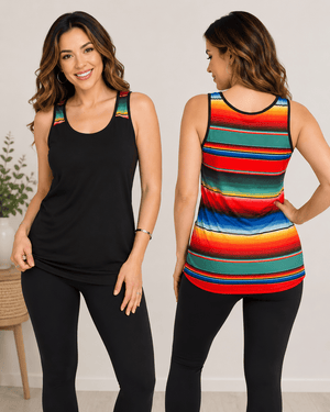 ILTEX Apparel Tank tops Serape Black Polyester Tank Top