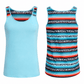ILTEX Apparel Tank tops Serape Cheetah Aqua Polyester Tank Top