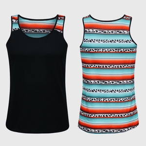 ILTEX Apparel Tank tops Serape Cheetah Black Polyester Tank Top