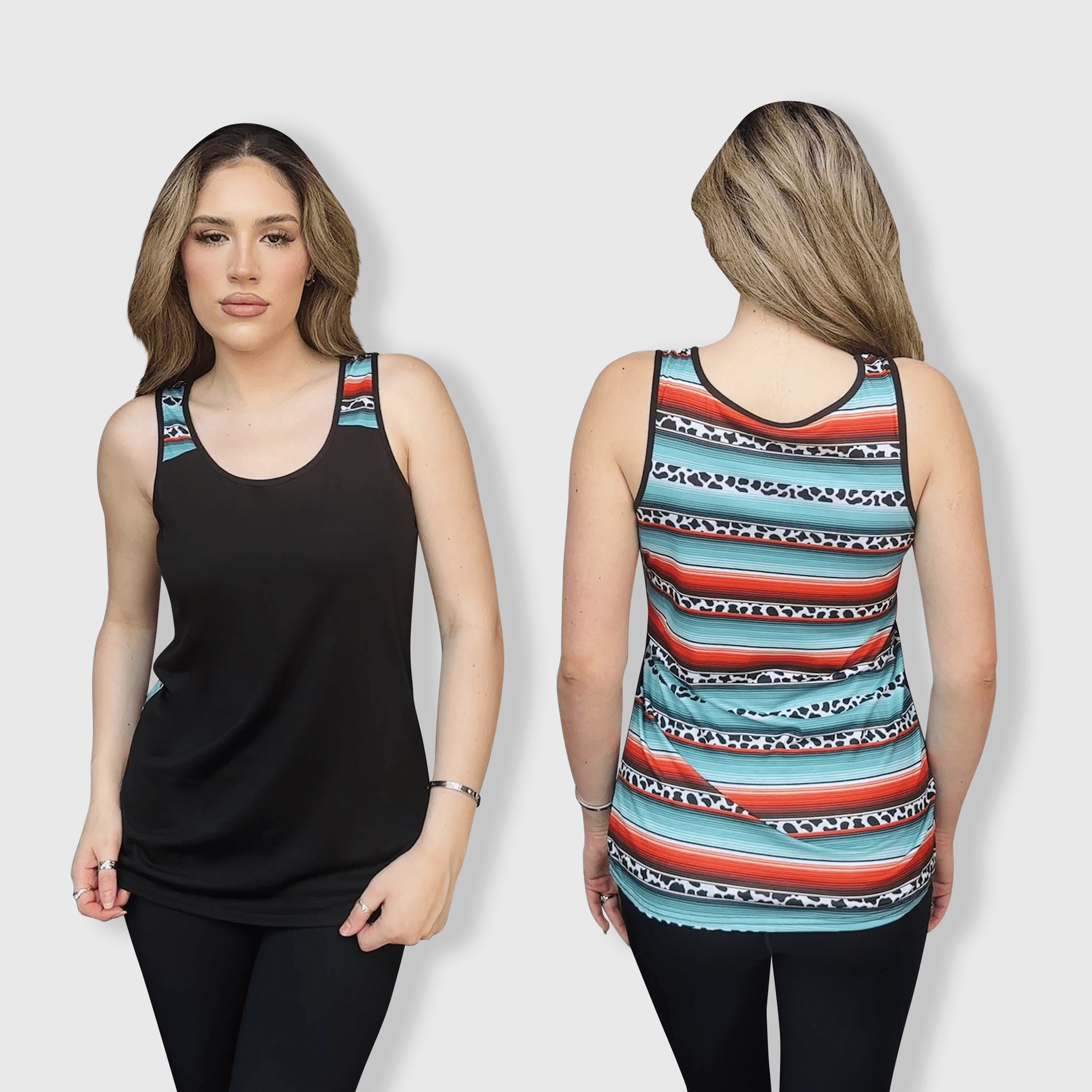 ILTEX Apparel Tank tops Serape Cheetah Black Polyester Tank Top