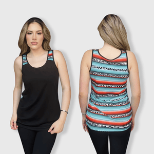 ILTEX Apparel Tank tops Serape Cheetah Black Polyester Tank Top